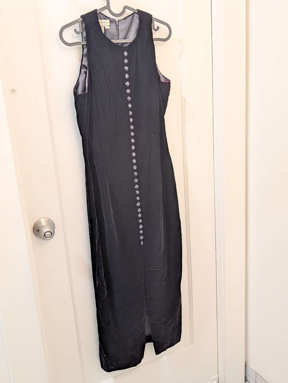 VTG Long Velvet Dress Ann Taylor Button Front Steampunk Formal Goth Vampy Size 8